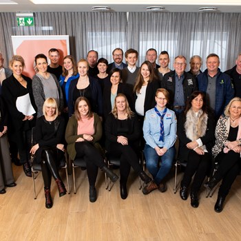 Hópmynd af styrktarhöfum