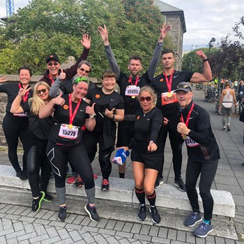 Starfsmenn Isavia í lok hlaups